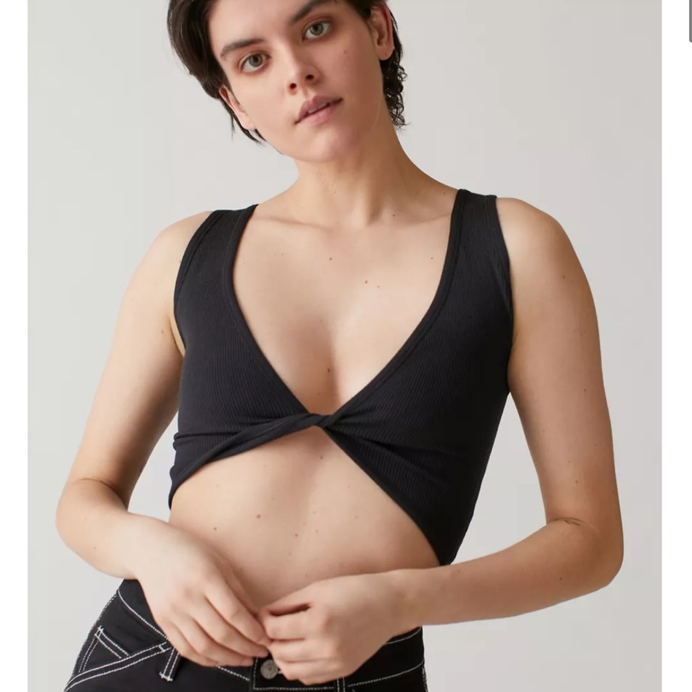 Urban outfitters wrap around crop top black size M/L